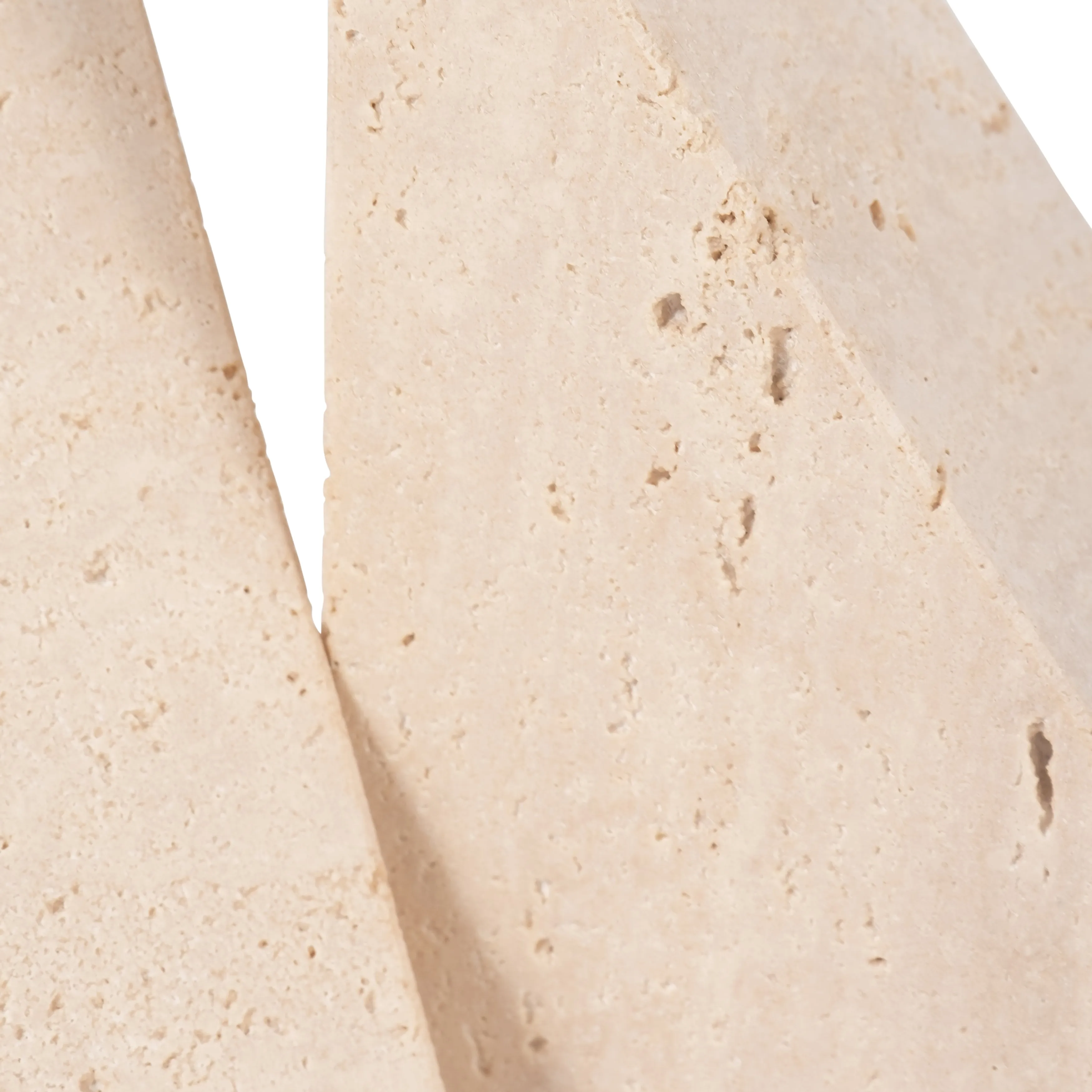 TRAVERTINE, S/2 5" TRIANGLE BOOKENDS, TAN