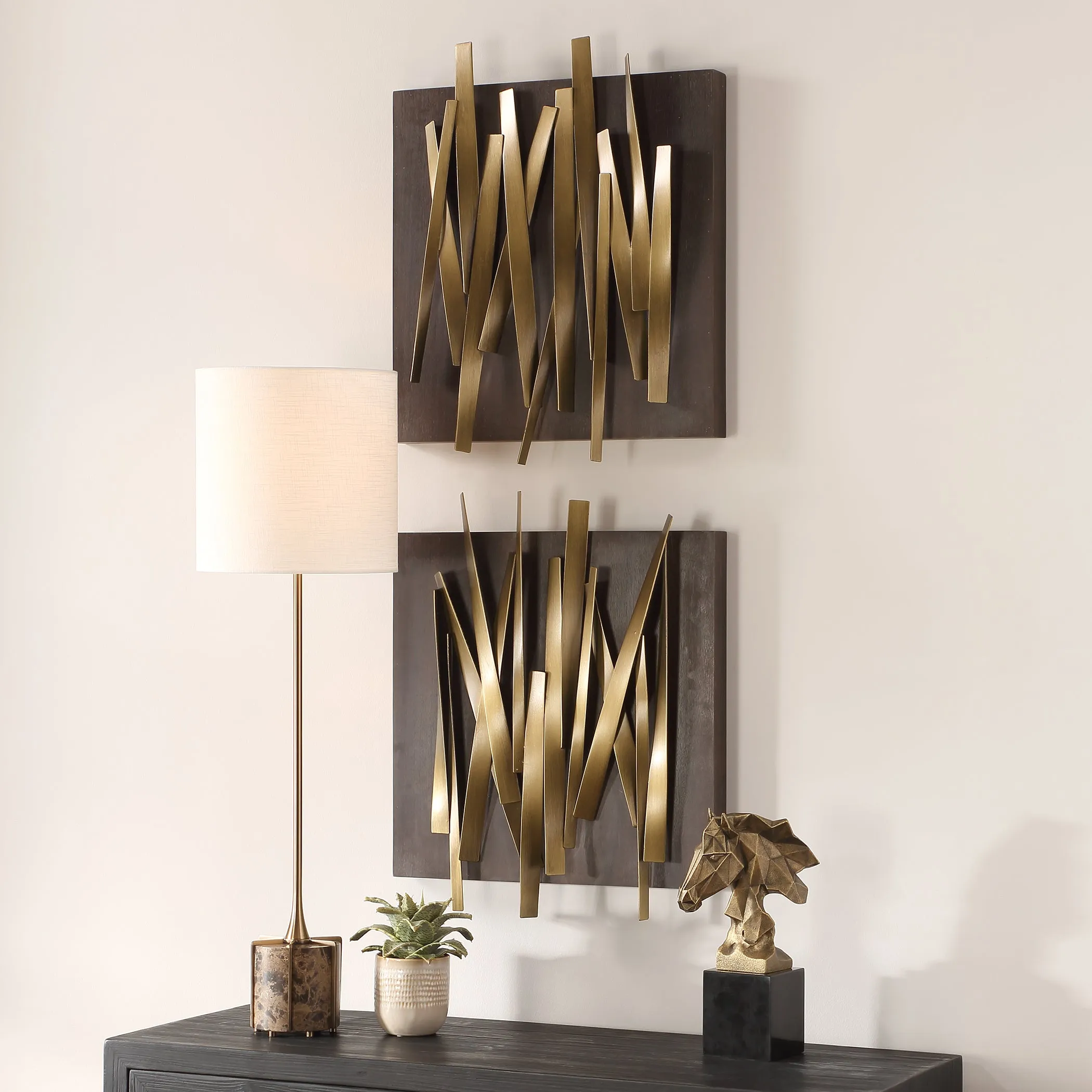 Uttermost Crosshatch Metal Wall Decor Set/2