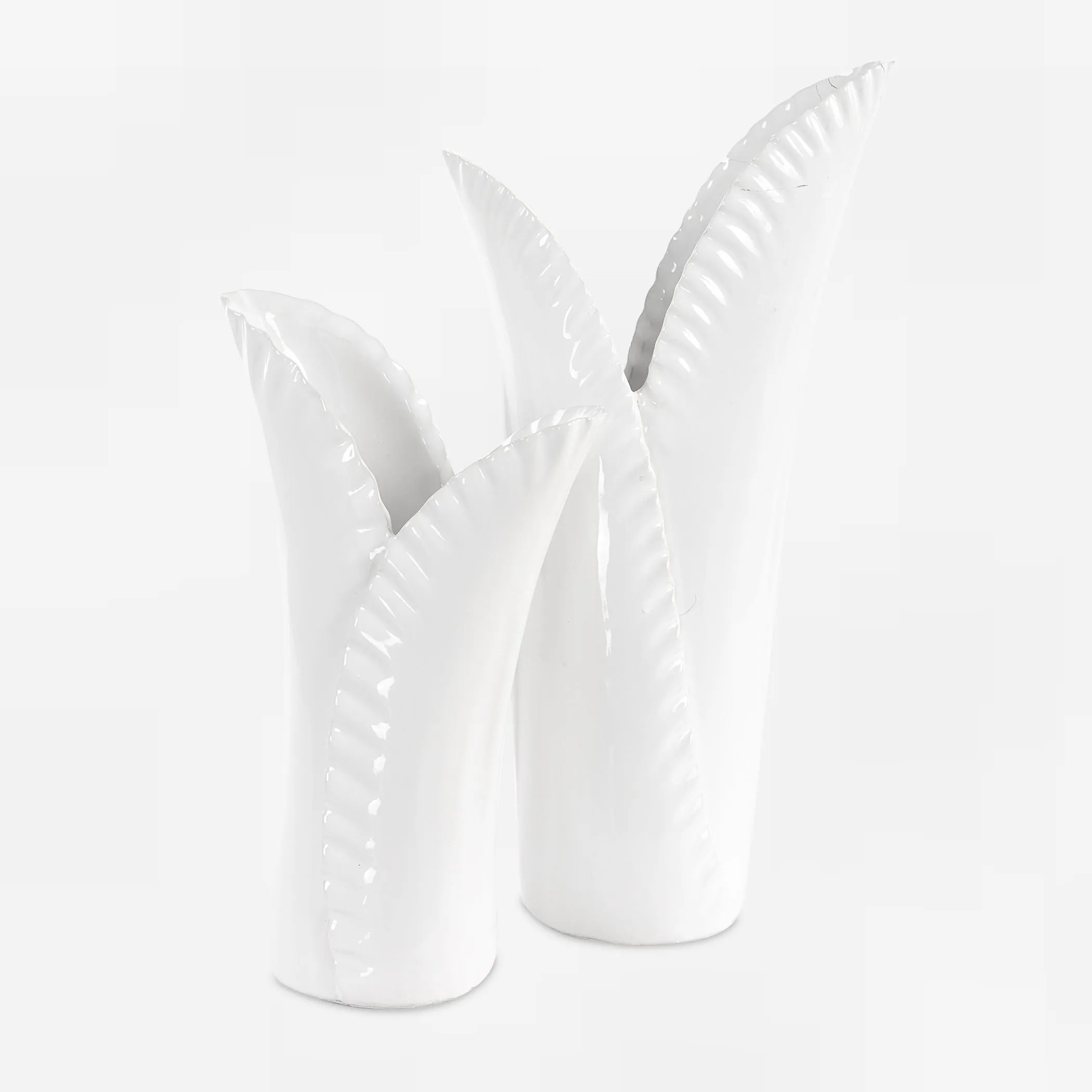 Uttermost Leafscape White Vases Set/2