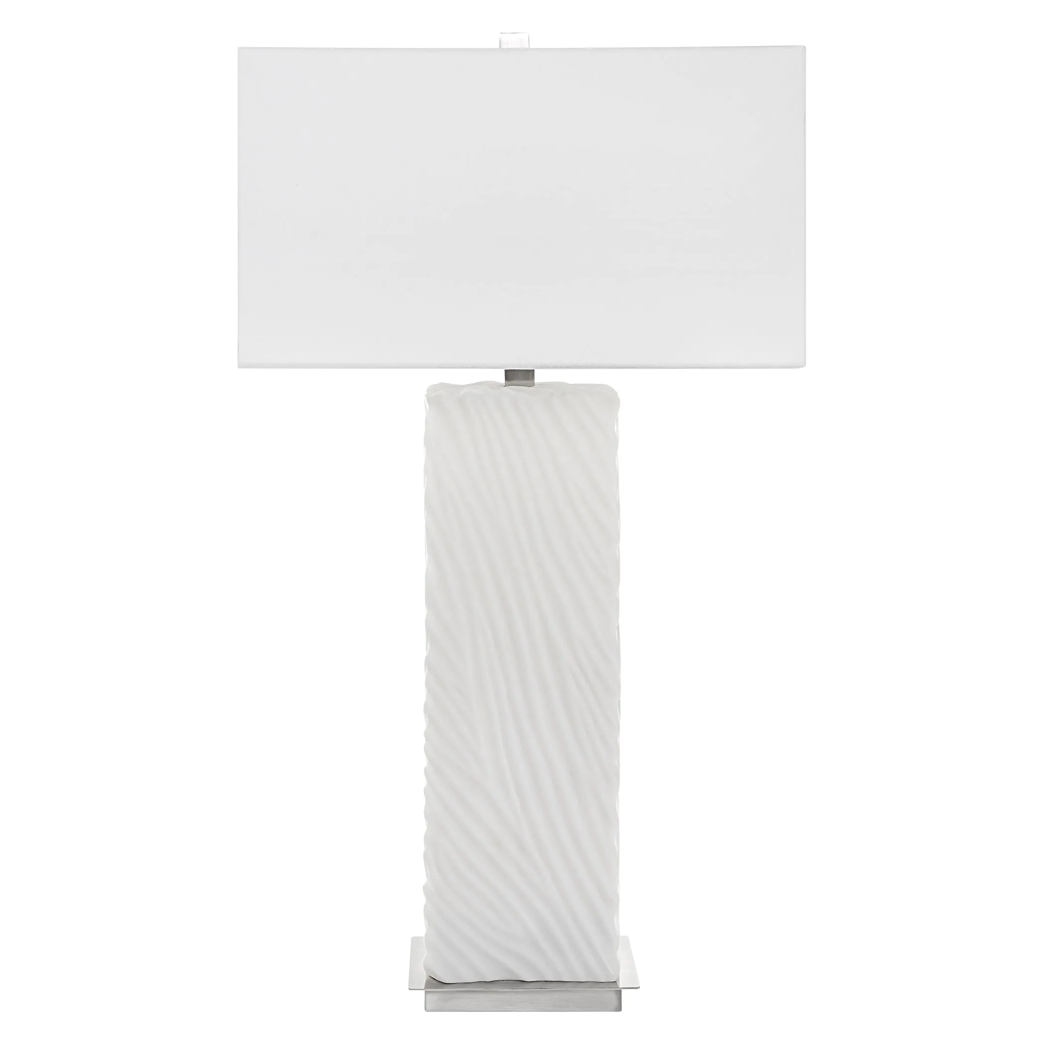 Uttermost Pillar White Marble Table Lamp