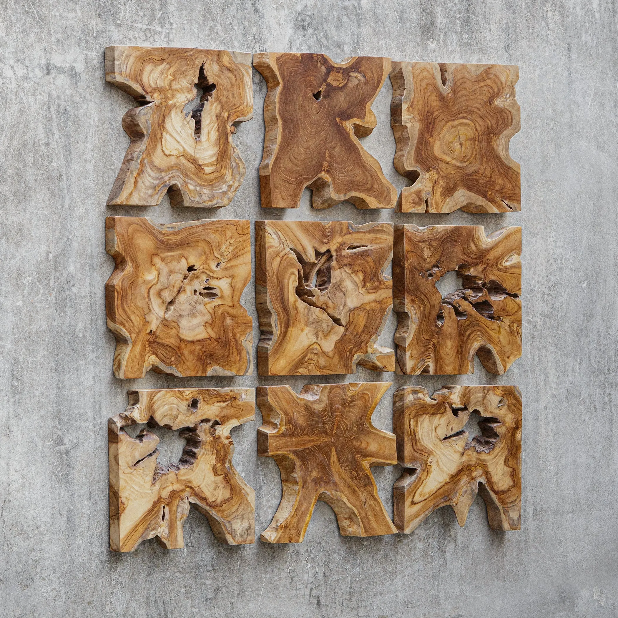 Uttermost Talia Wood Wall Decor Set/9