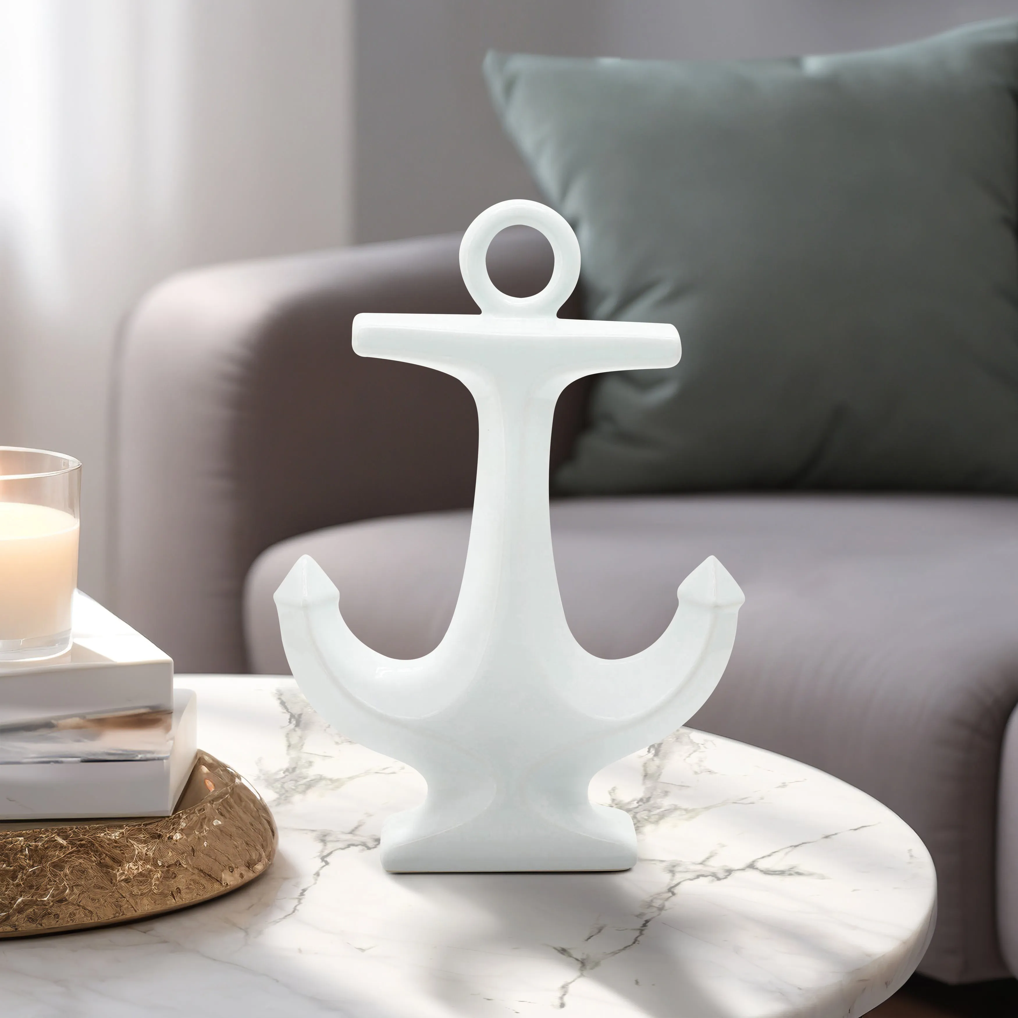 WHITE CERAMIC ANCHOR 10"