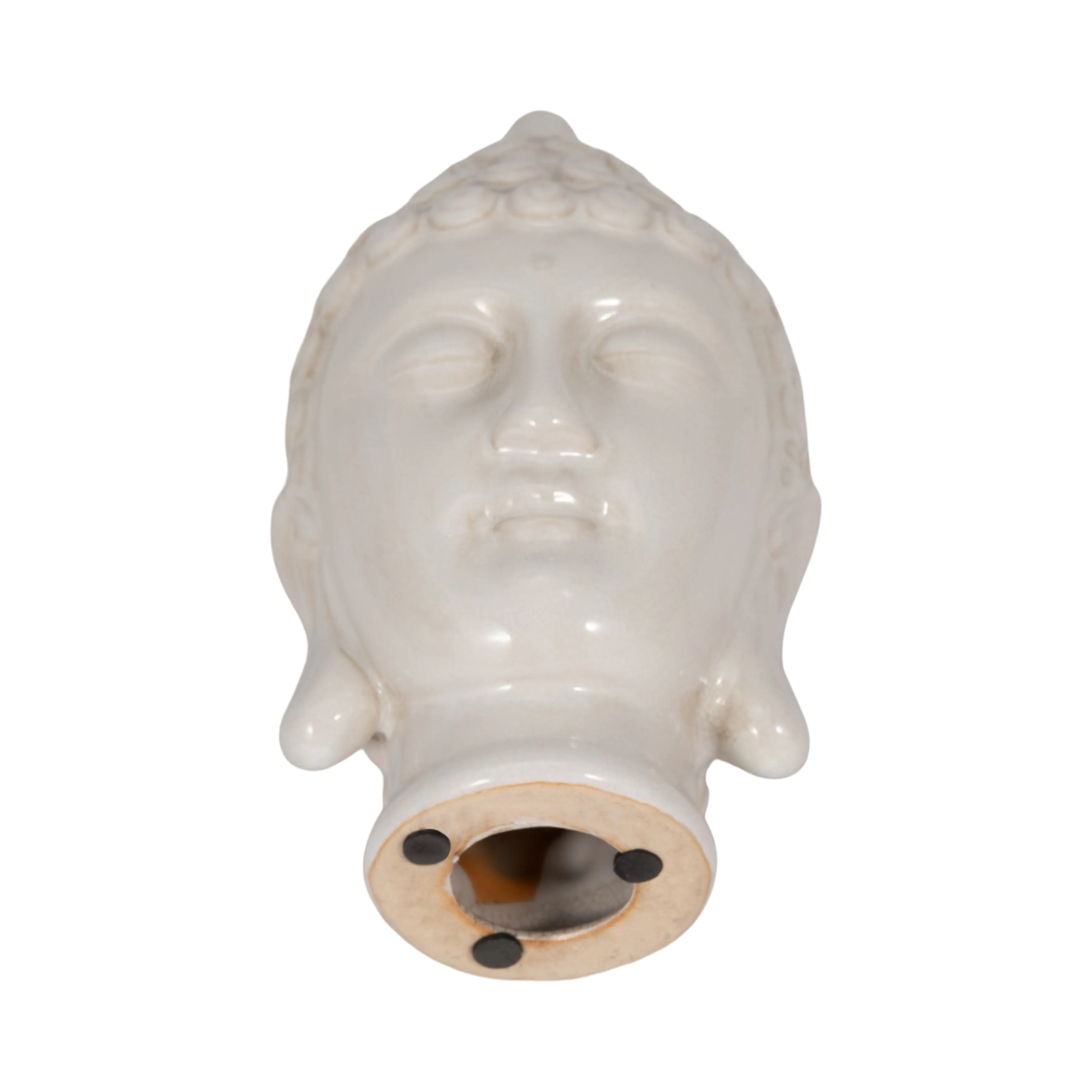 WHITE CERAMIC BUDDHA HEAD