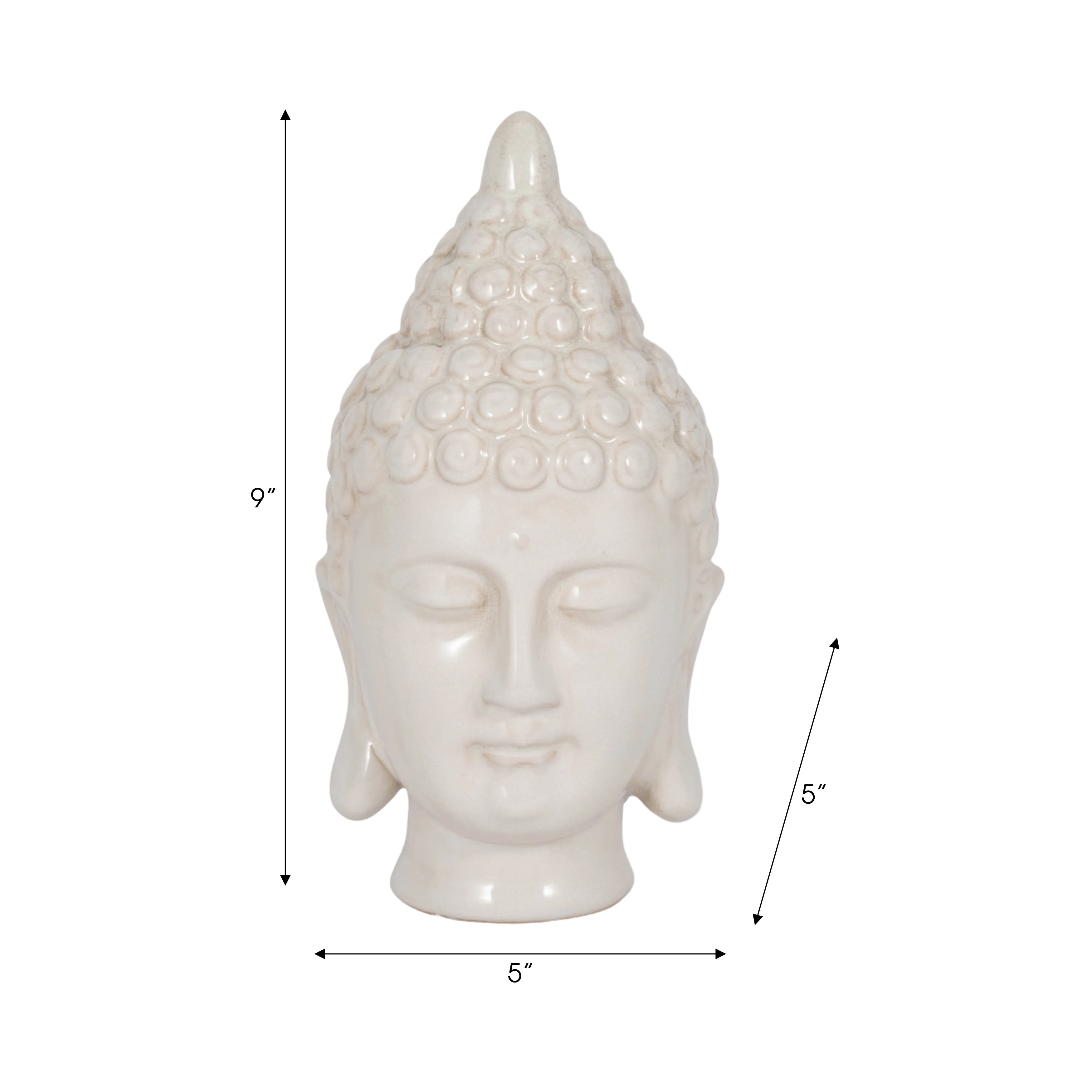 WHITE CERAMIC BUDDHA HEAD
