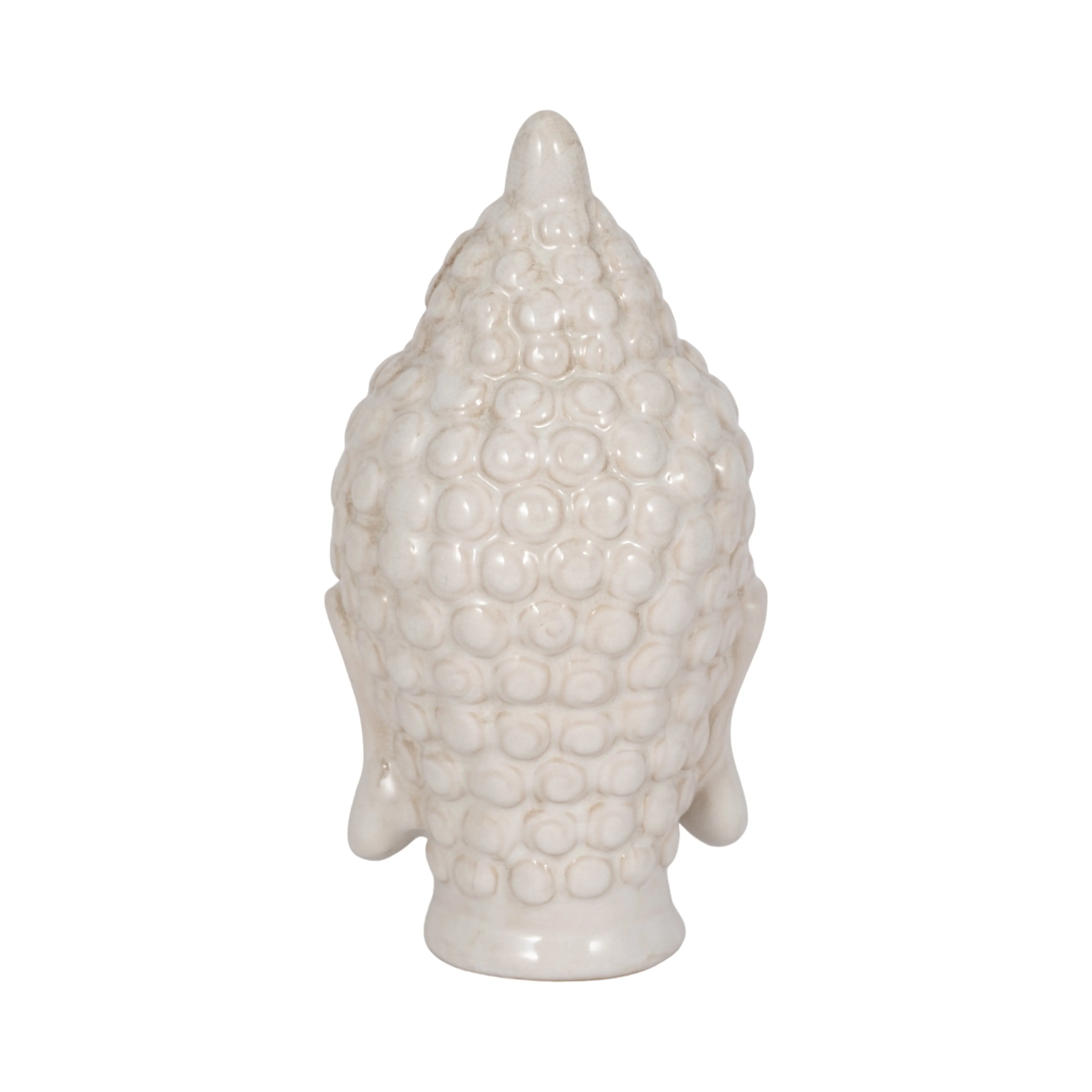 WHITE CERAMIC BUDDHA HEAD