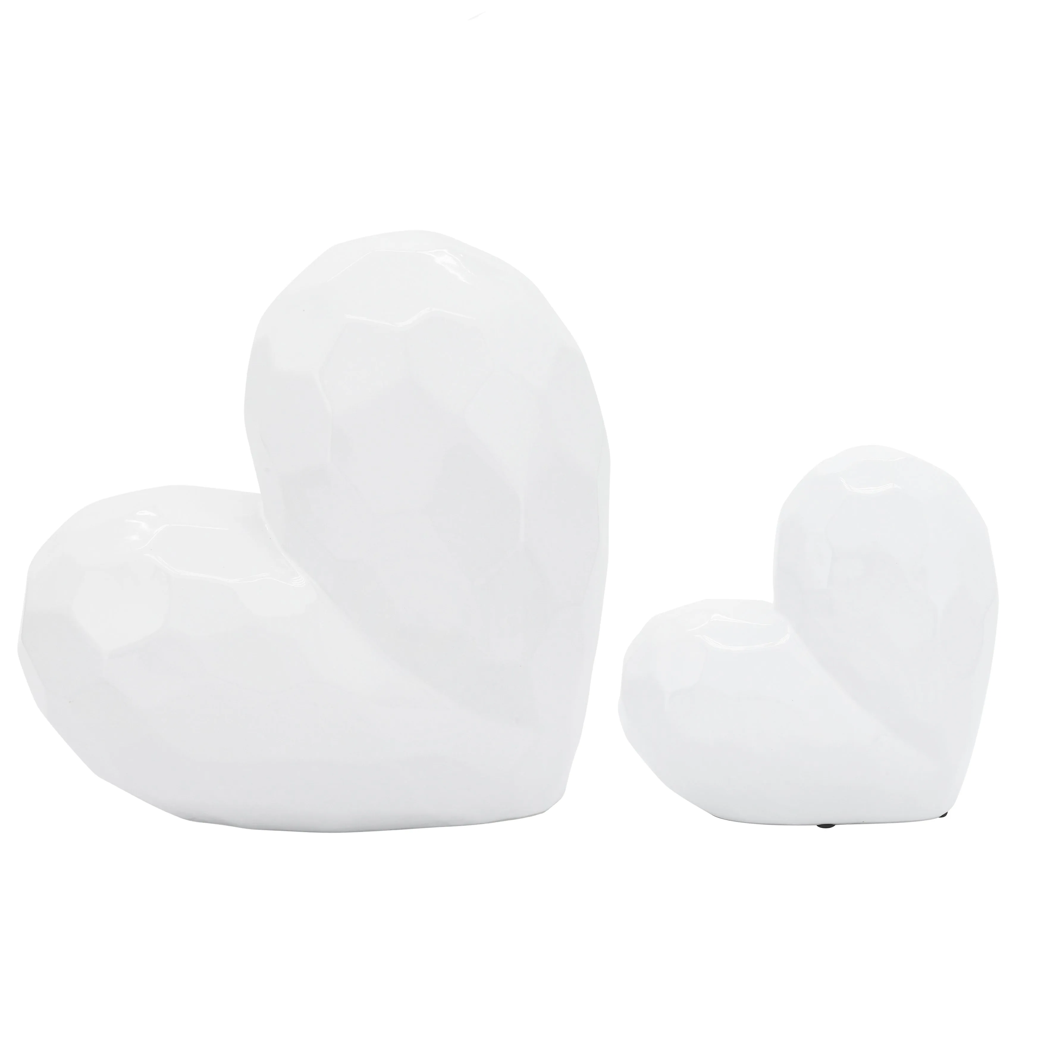 WHITE CERAMIC HEART, 8"