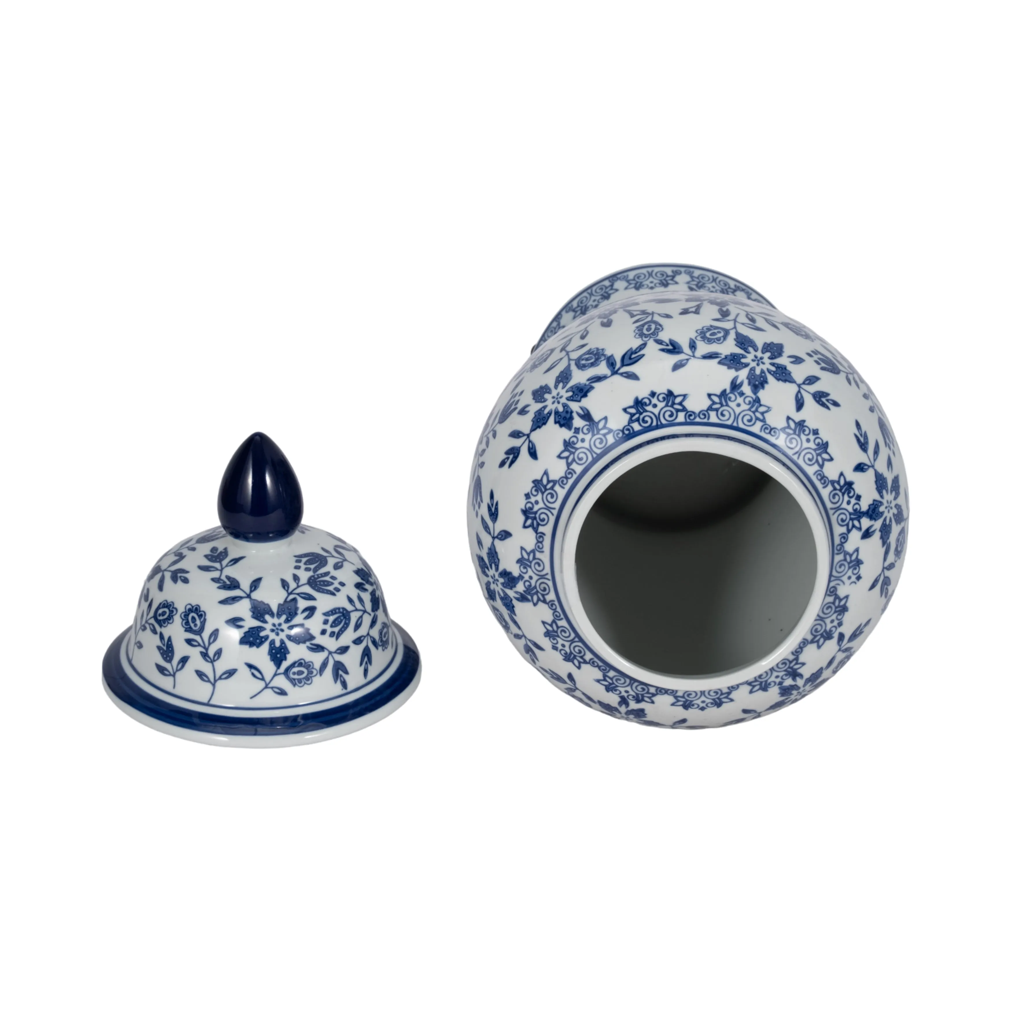 WHITE/BLUE TEMPLE JAR 18"
