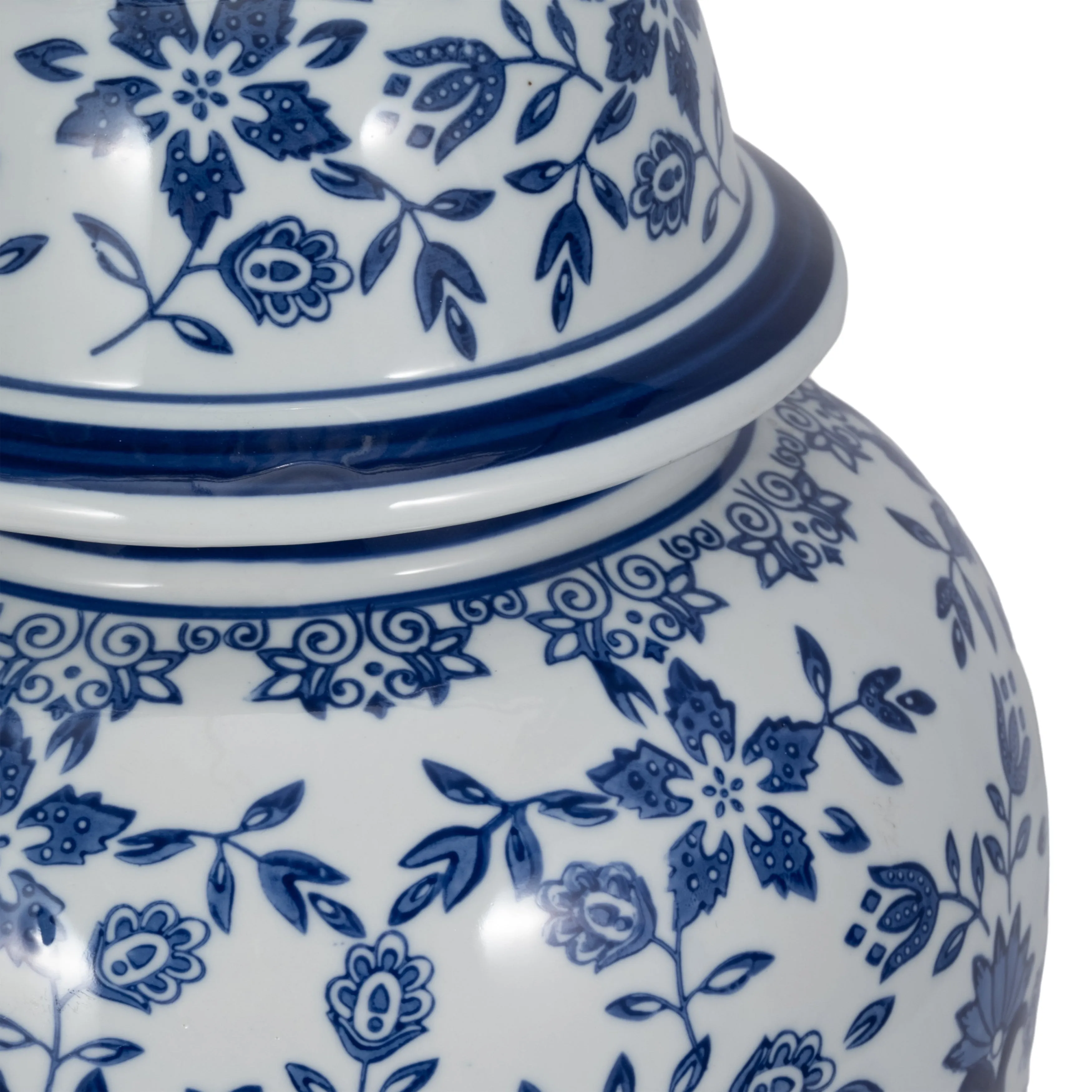 WHITE/BLUE TEMPLE JAR 18"