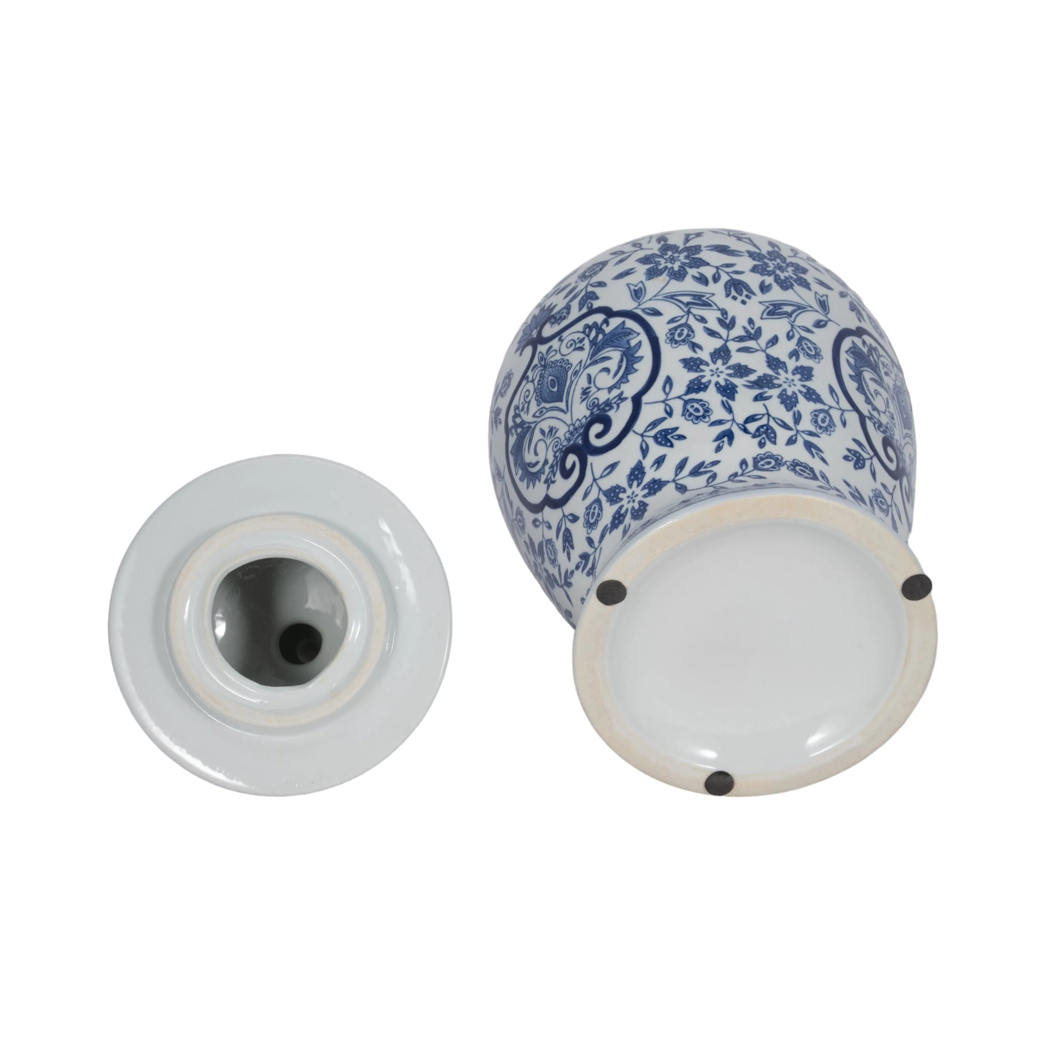 WHITE/BLUE TEMPLE JAR 18"