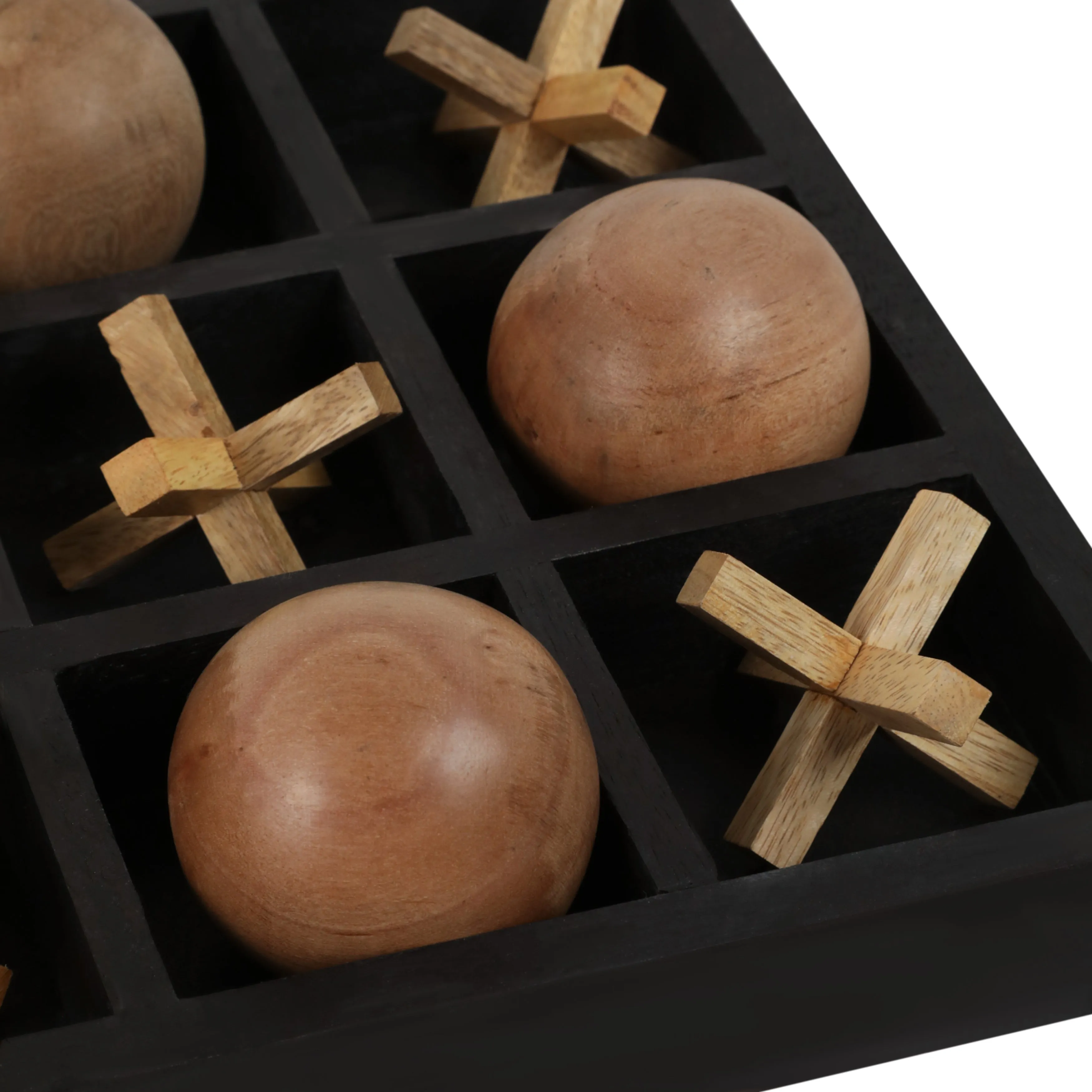 WOOD, 10X10 TIC TAC TOE BOARD GAME, BLACK