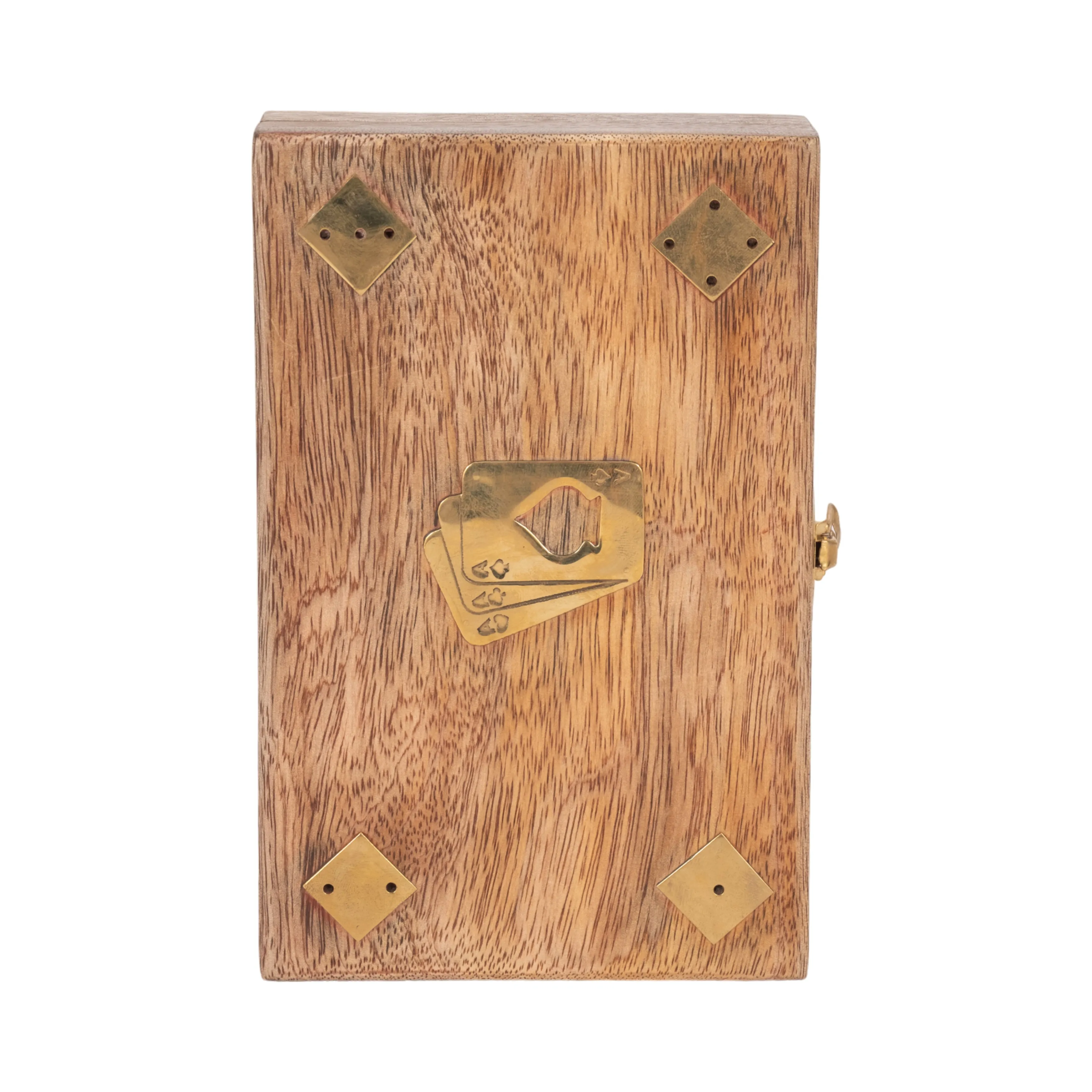 WOOD, 7X5 CARDS & DICE BOX, BROWN