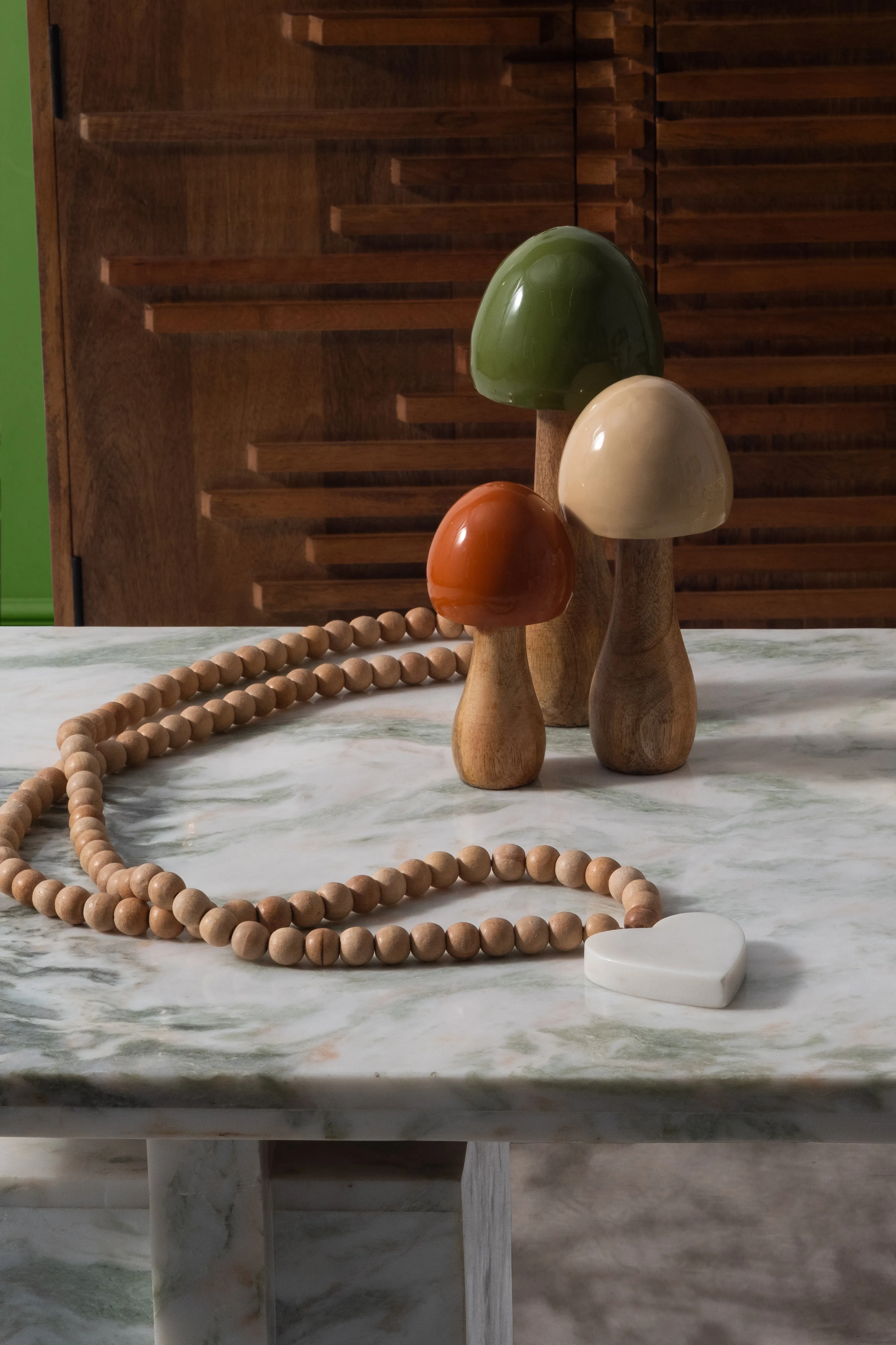 WOOD, 8" CONED MUSHROOM, IVORY