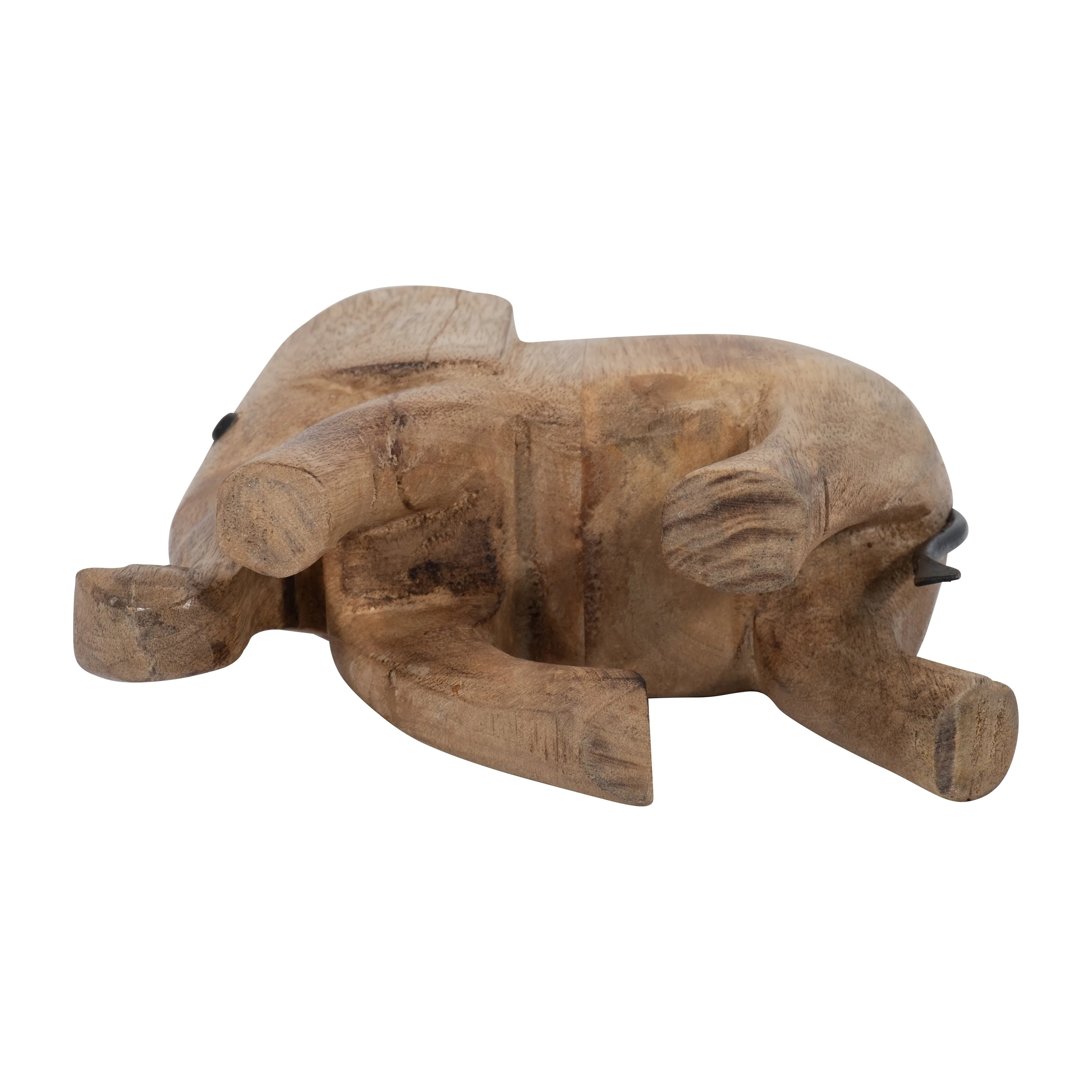 WOOD, 8"H ELEPHANT DECO, BROWN