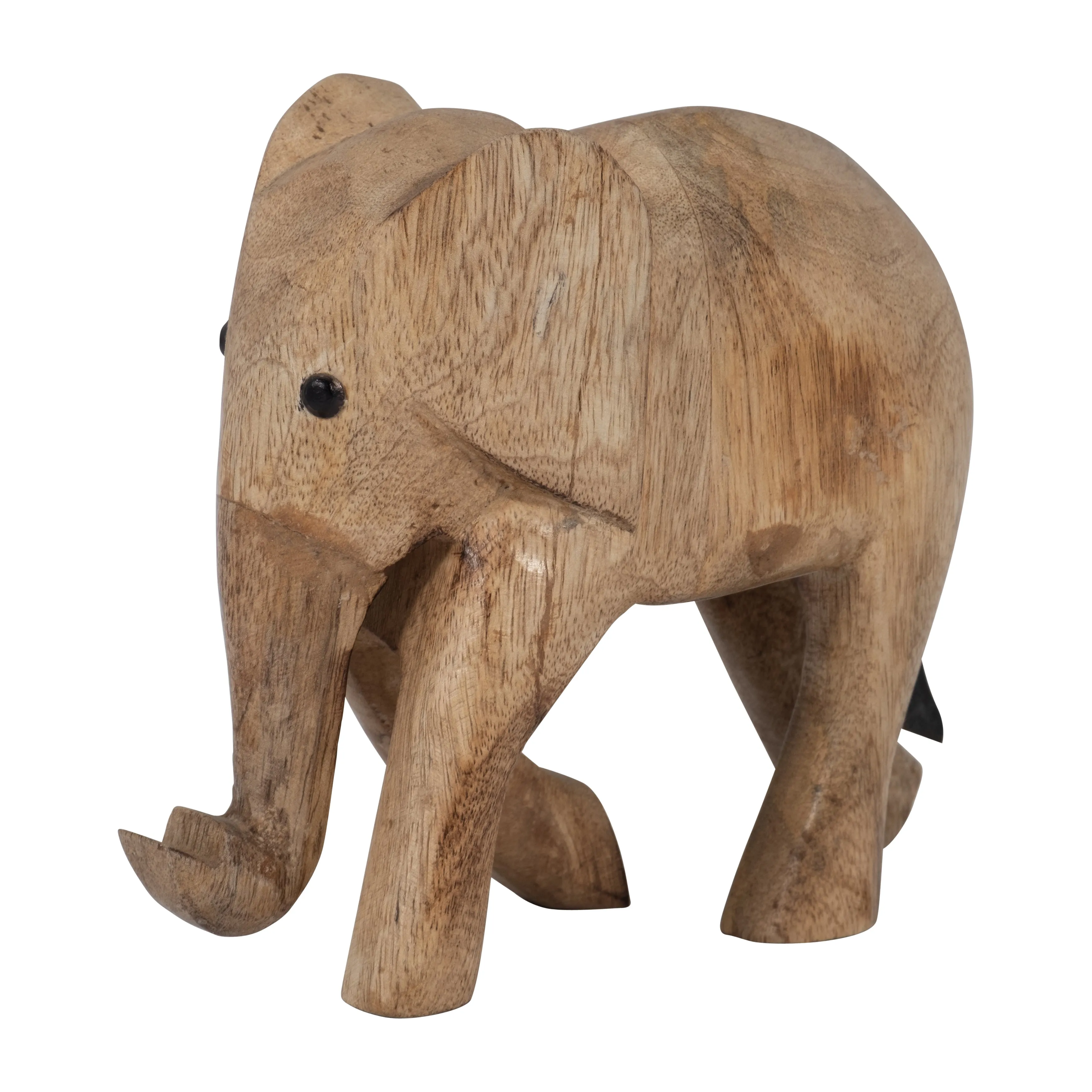 WOOD, 8"H ELEPHANT DECO, BROWN
