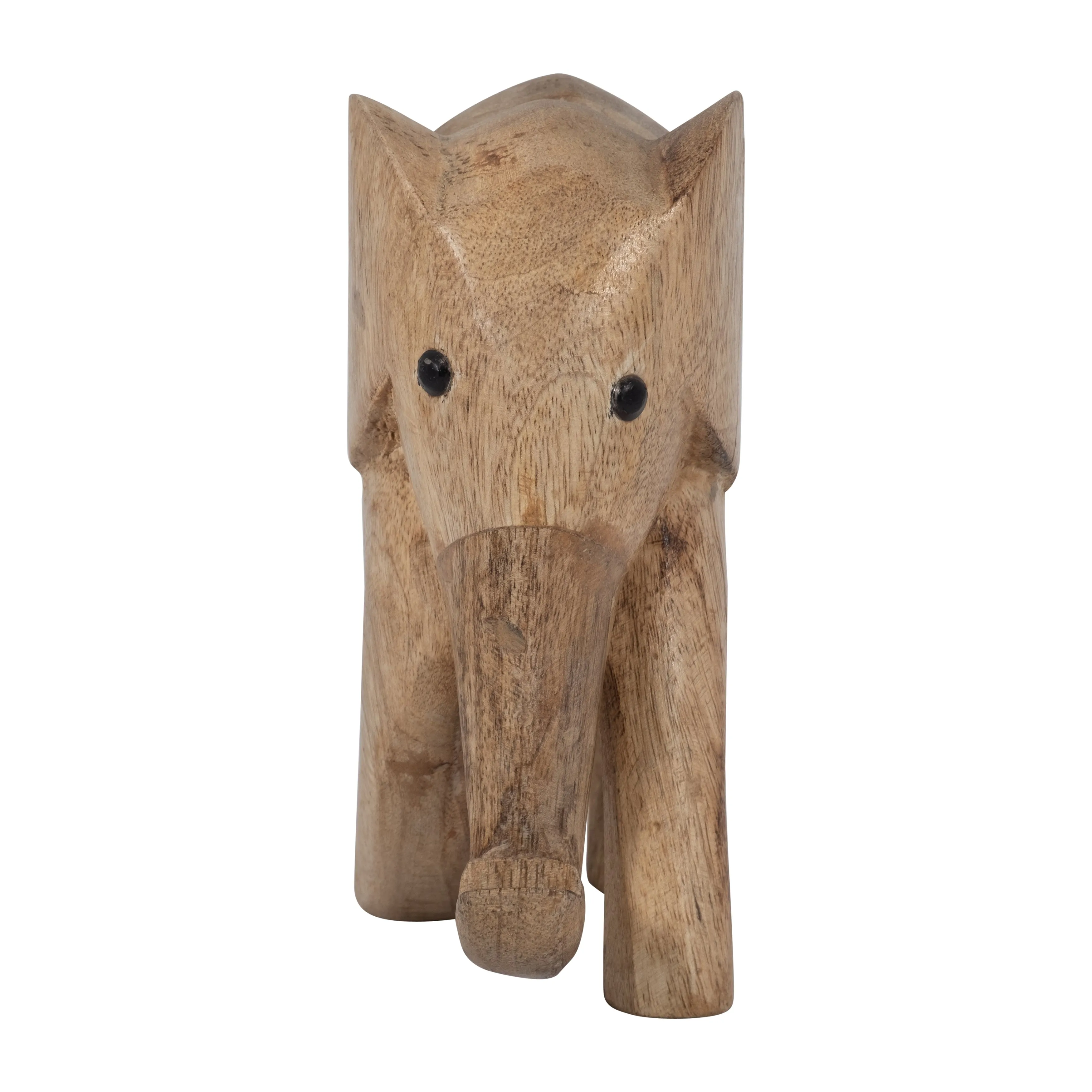 WOOD, 8"H ELEPHANT DECO, BROWN