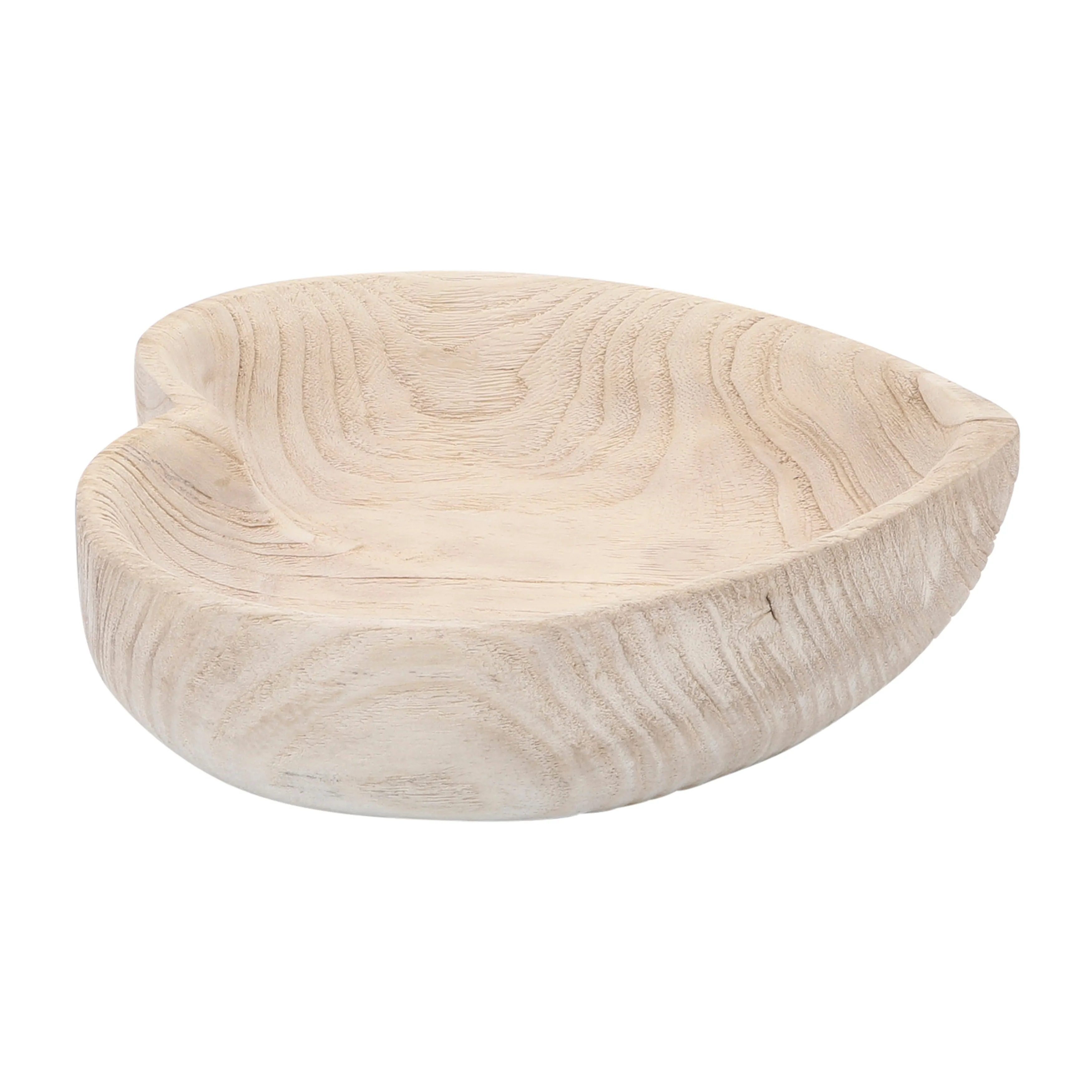 WOOD, S/2 9/10" HEART BOWLS, NATURAL