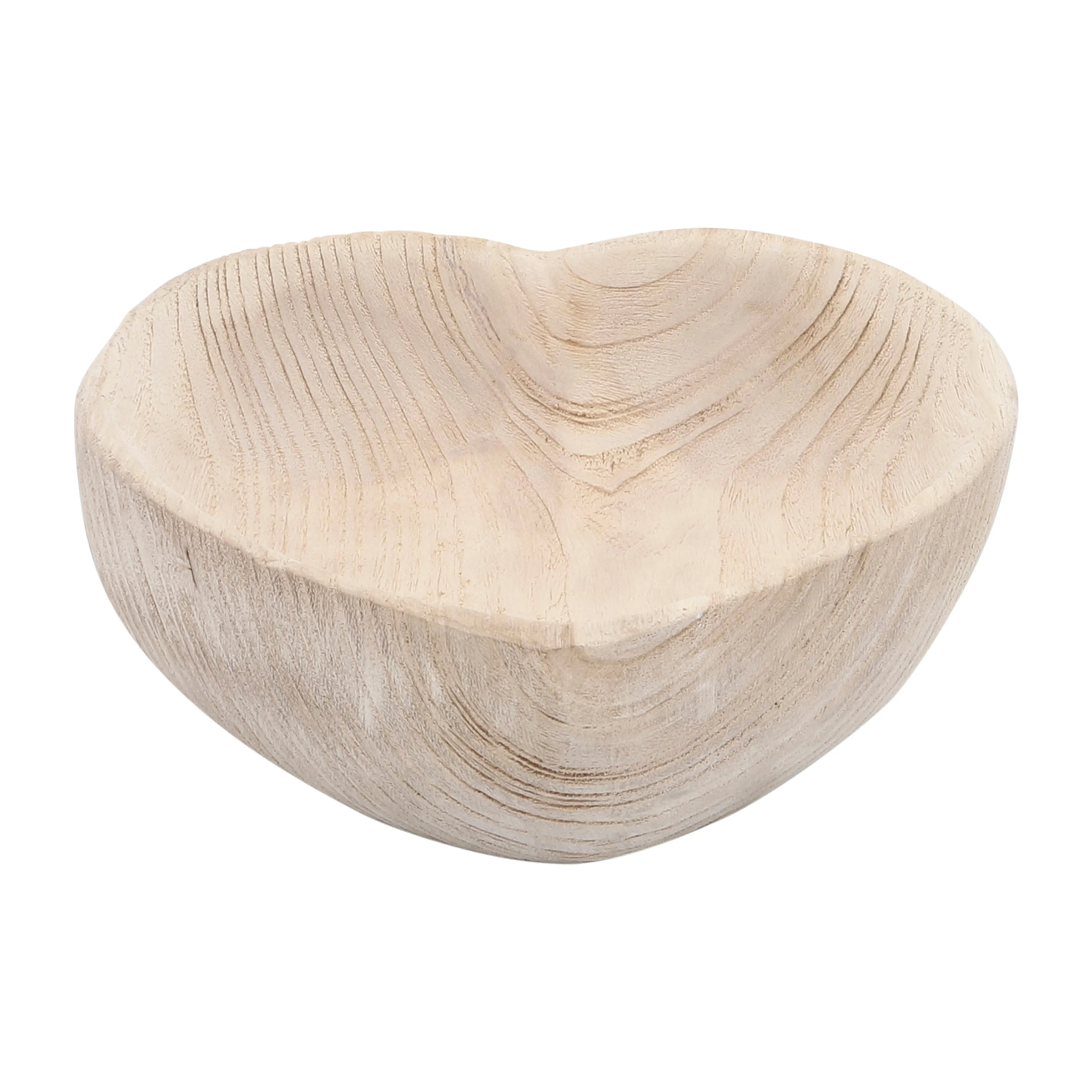WOOD, S/2 9/10" HEART BOWLS, NATURAL