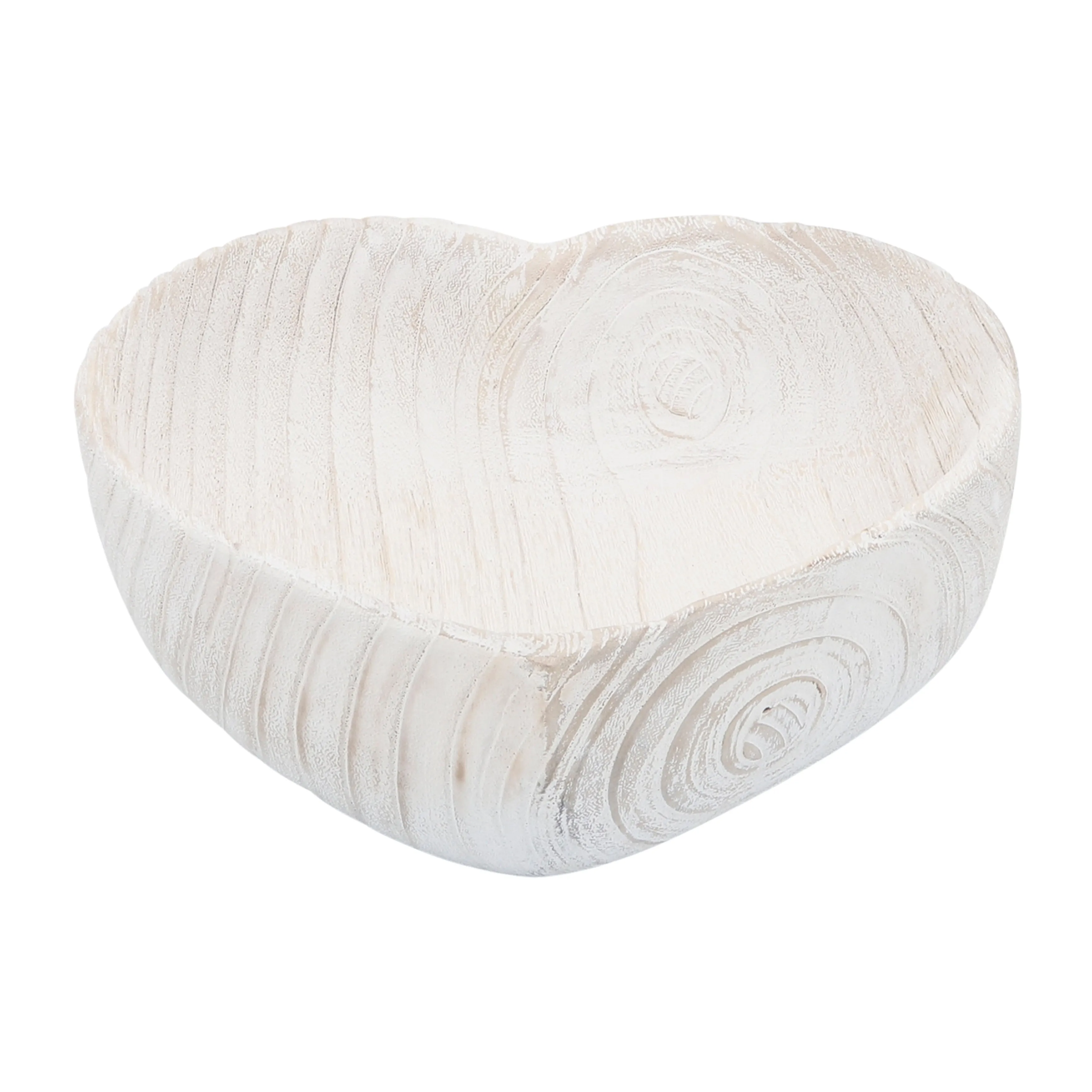 WOOD, S/2 9/10" HEART BOWLS, WHITE