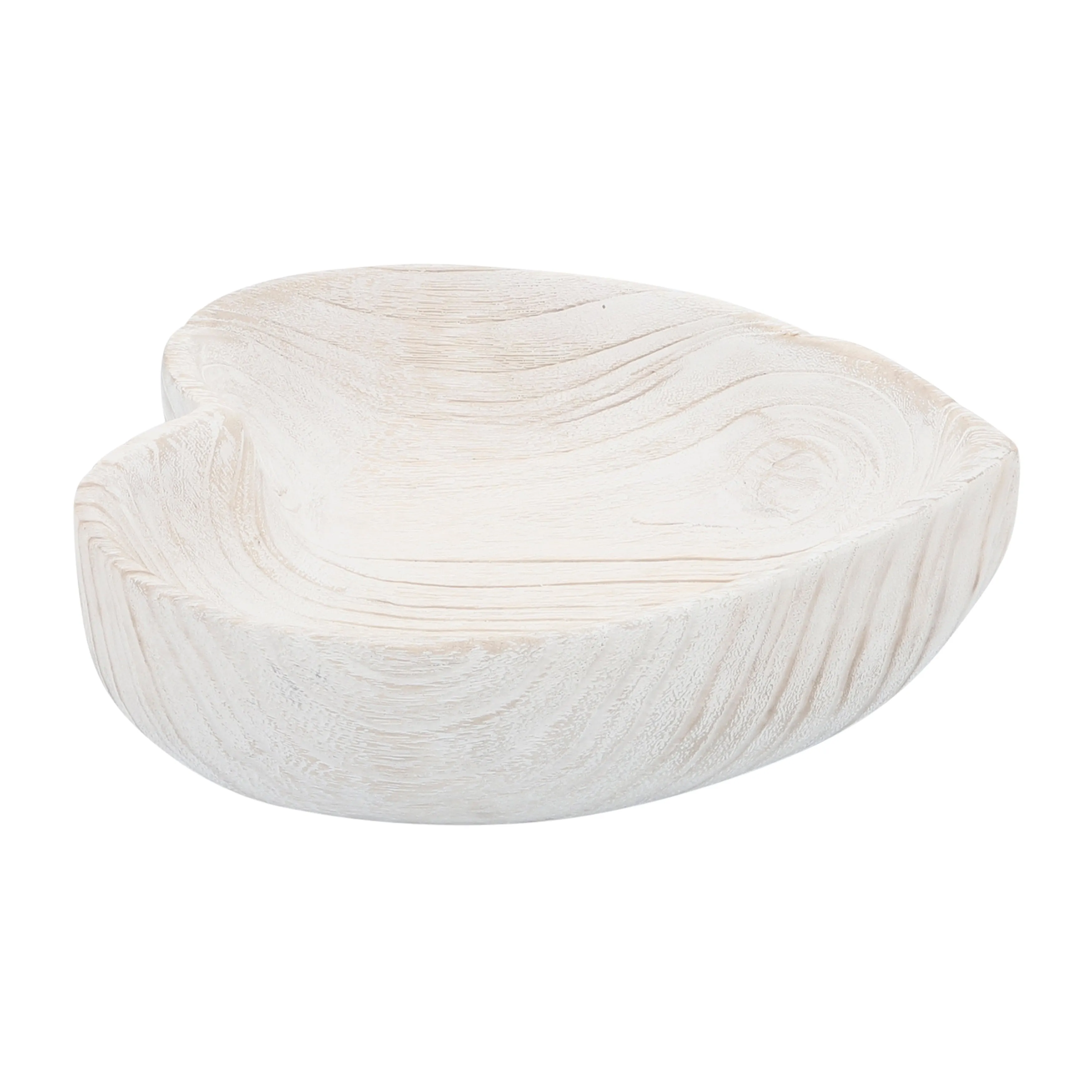 WOOD, S/2 9/10" HEART BOWLS, WHITE