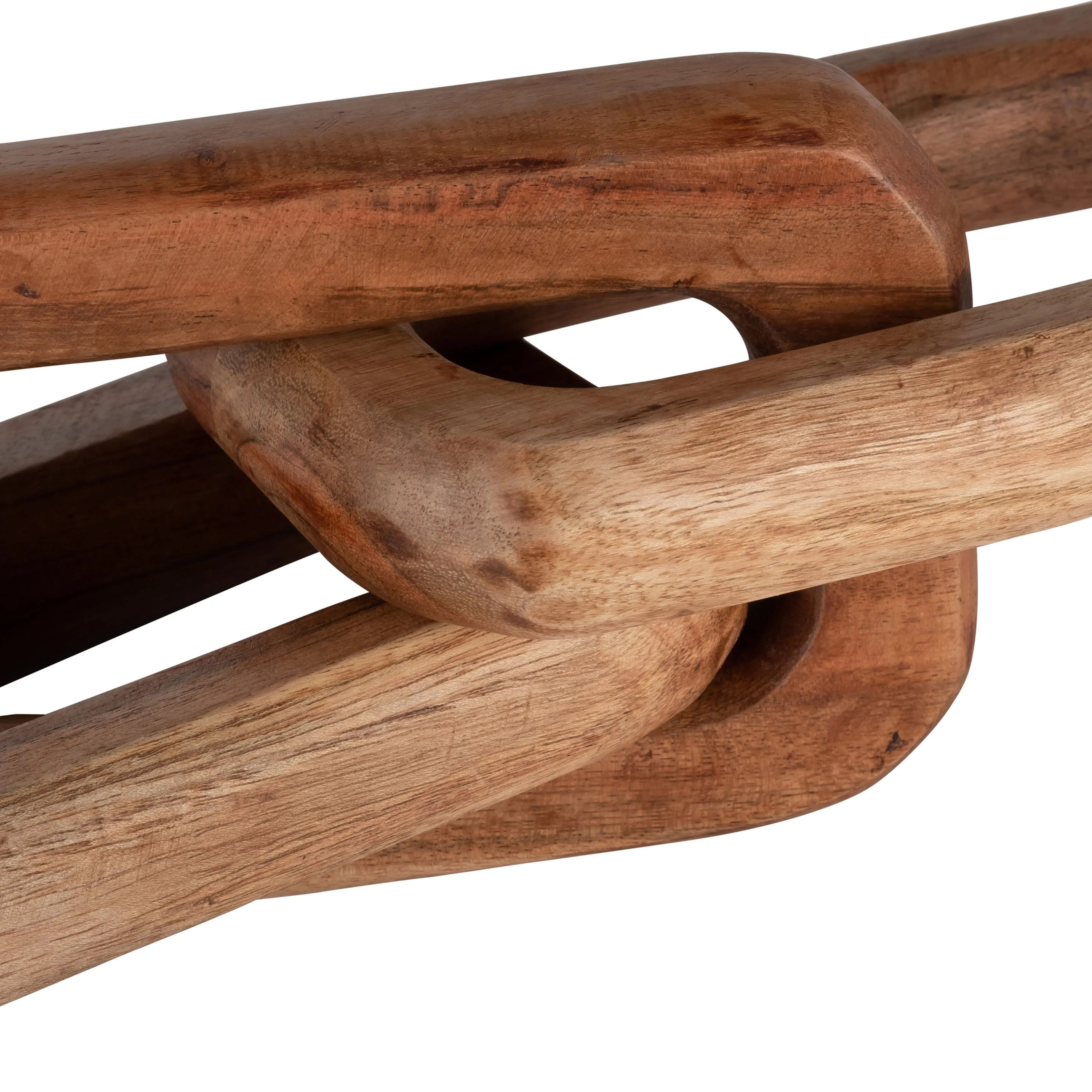 WOOD,17", TRIPLE LINK CHAIN,BROWN
