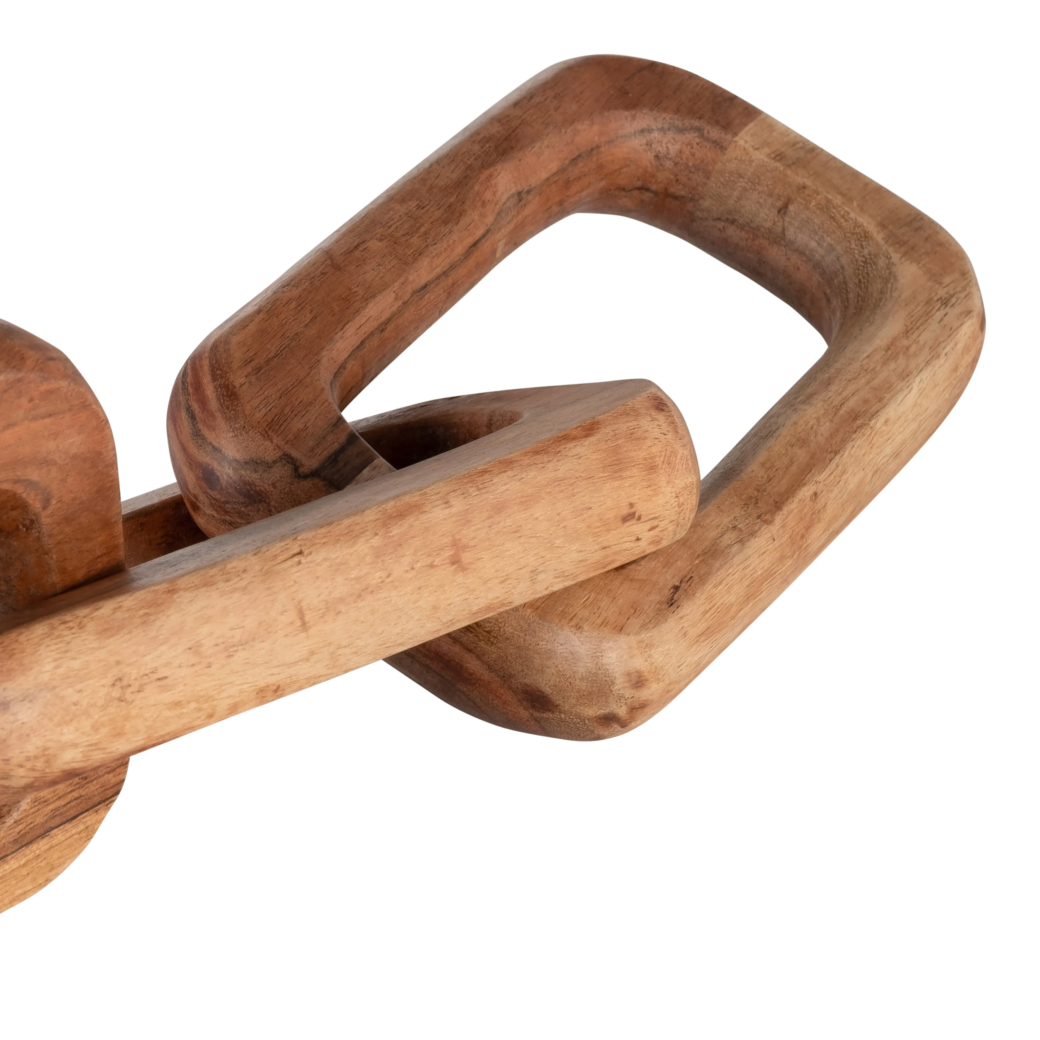 WOOD,17", TRIPLE LINK CHAIN,BROWN