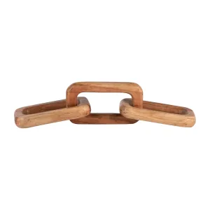 WOOD,17", TRIPLE LINK CHAIN,BROWN